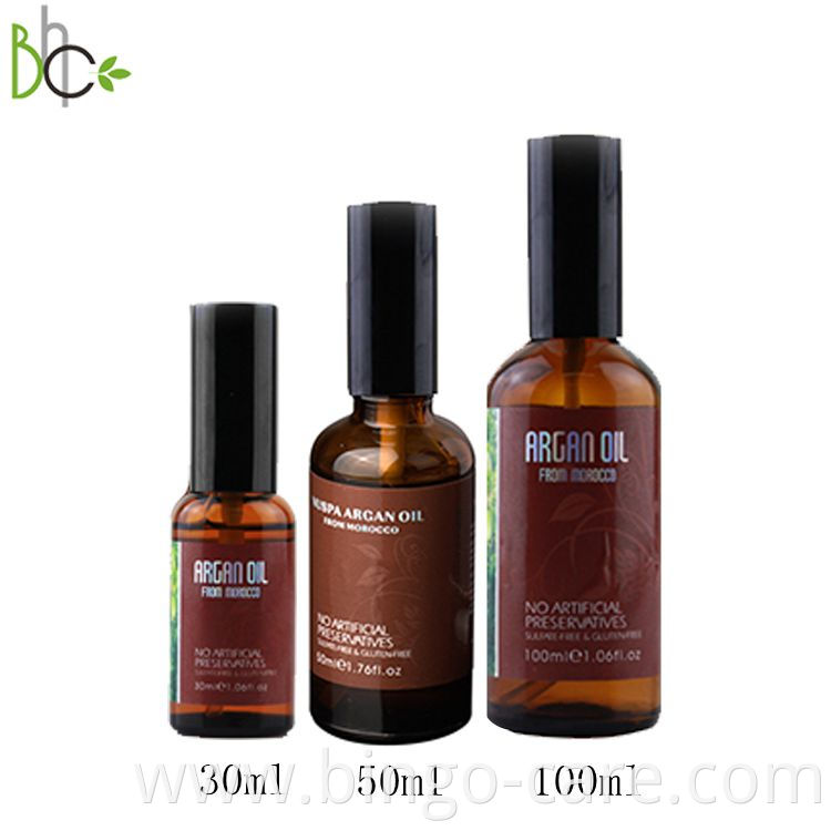 Organic Moroccan Argan Oil serum for hair care